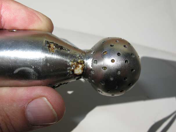 Stainless steel spray nozzle corrosion in a Dairy Environment.